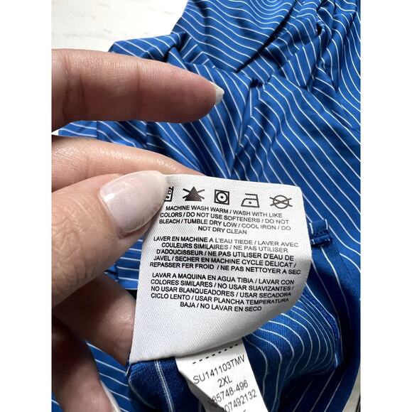 Nike Men’s Tour Performance Dri-Fit Blue & White Stripe Polo Golf Shirt,Size XXL - Picture 7 of 7